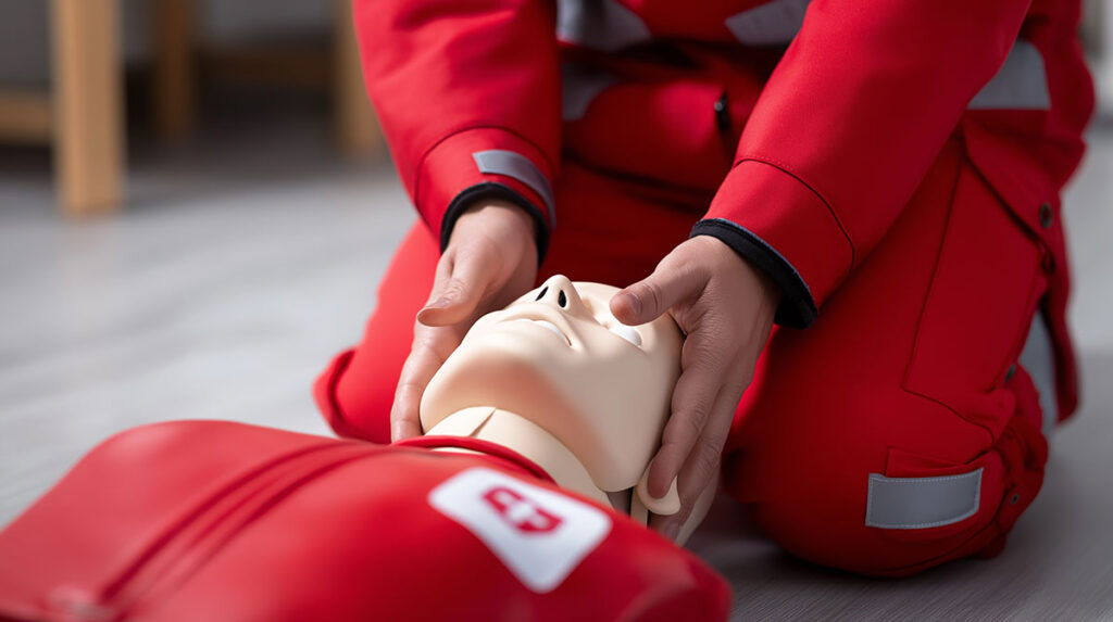 first aid training on dummy